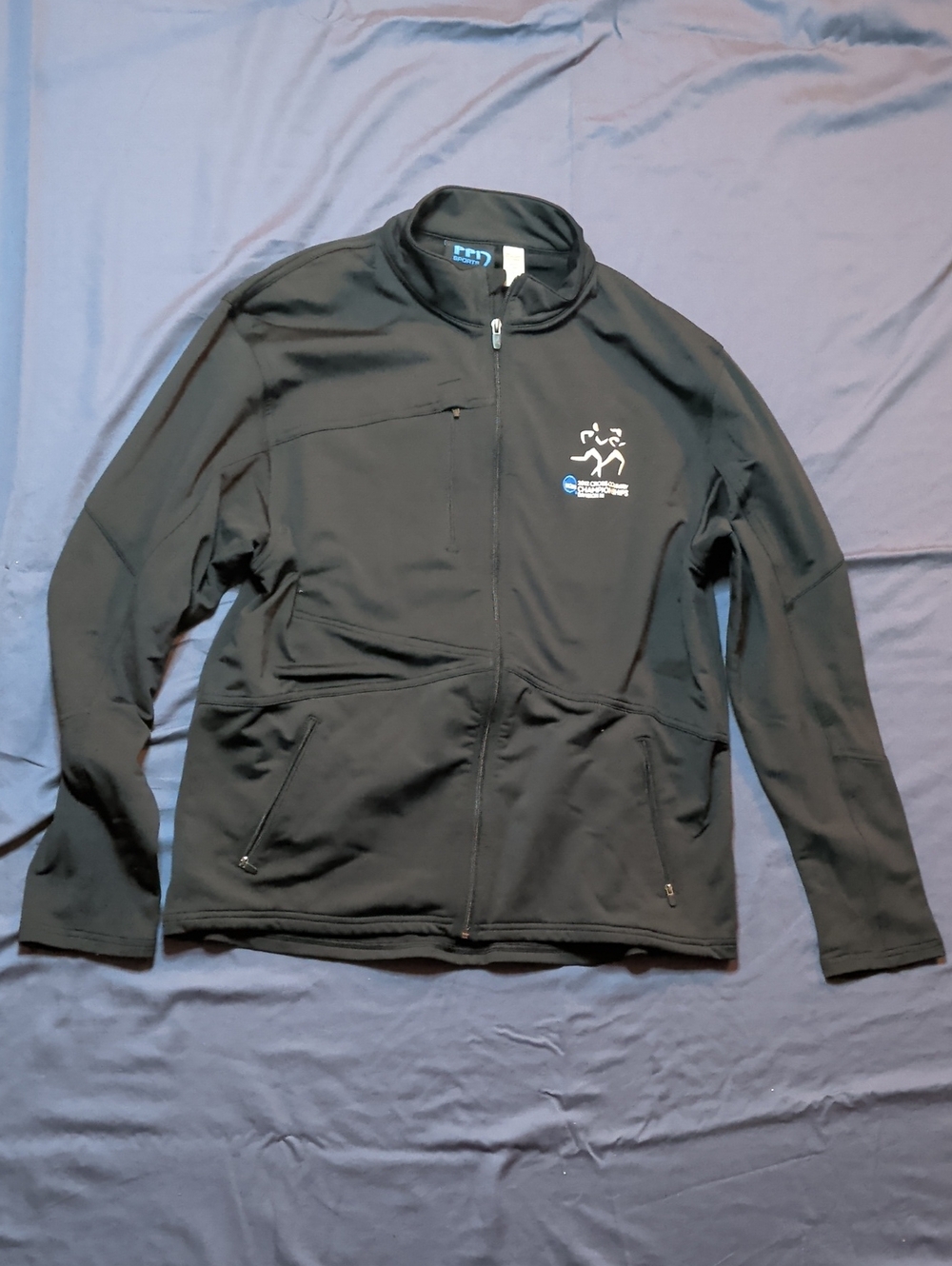 NCAA Cross Country Black Full-Zip Performance Jacket with Logo